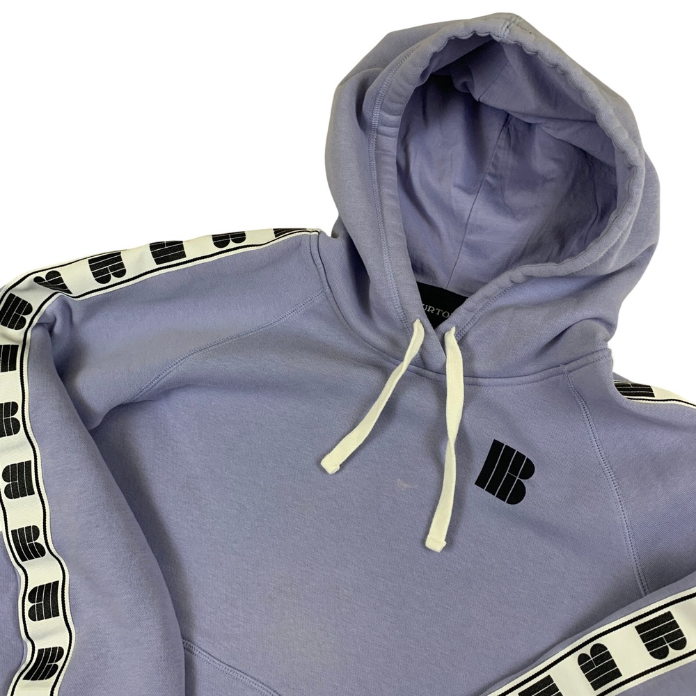 Burton Mens Logo‎ Tape Pullover Hoodie Sweatshirt Lavender Purple Size Medium